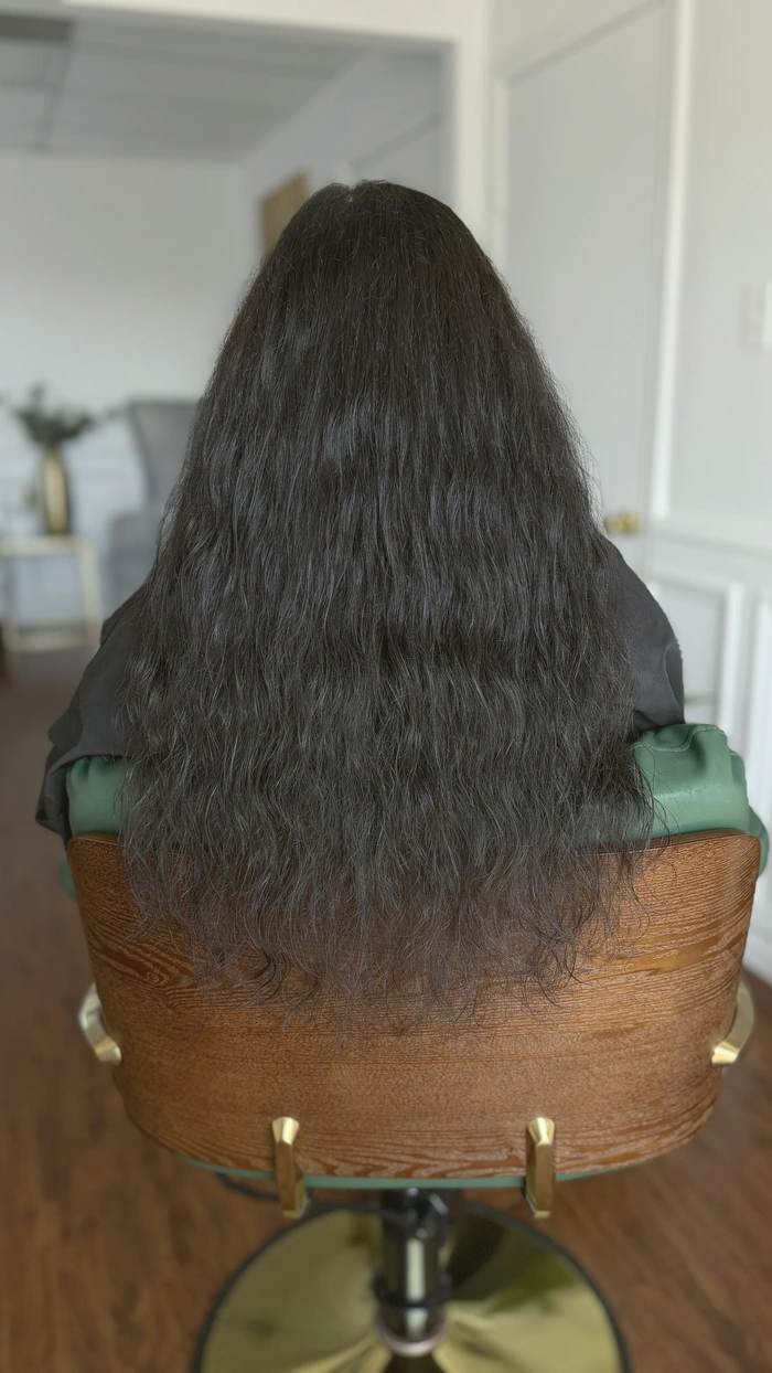 Dark brown, added length and volume Micro K-Tip result